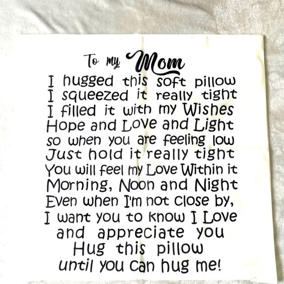 Decorative heartwarming, MOM Pillow Custom Cover Gift with Sentimental Poem - Picture 1 of 7